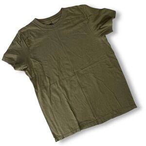 Mens Army Olive Green Short Sleeve T-Shirt Crew Neck Made in USA Size M NWOT